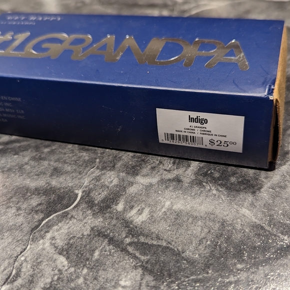 Indigo get Happy #1 Grandpa chrome display sign new - Picture 2 of 11